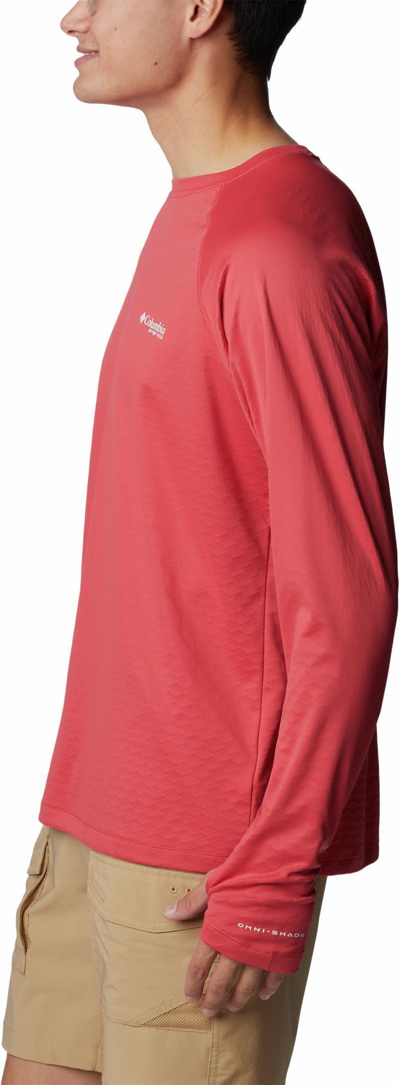 PFG Zero Rules Ice LS Shirt - Mens - Sunset Red 8
