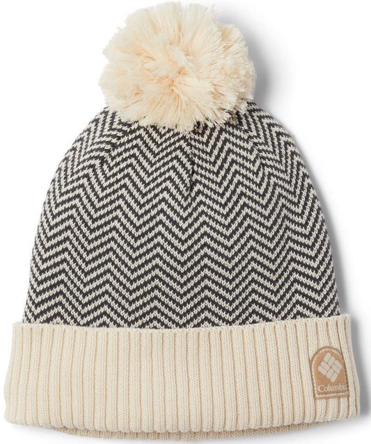 Palmer Peak Pom Beanie - Chalk Herringbone 1