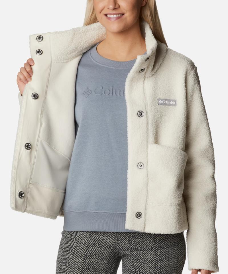 Panorama Snap Fleece Jacket - Womens - Chalk 3