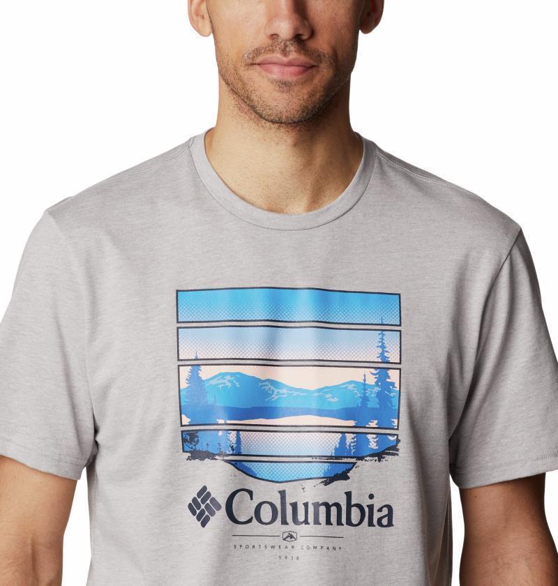 Path Lake Graphic Tee II - Mens - Columbia Grey Heather / Colorful Vista GRX 4