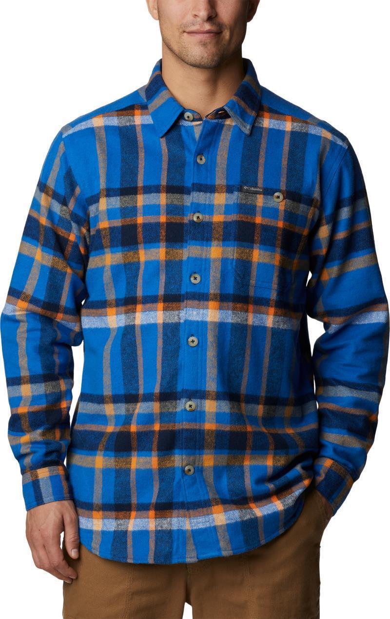 Pitchstone Heavyweight Flannel Shirt - Tall - Mens - Bright Indigo Macro Multi 1