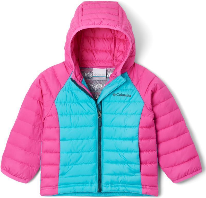 Powder Lite Hooded Jacket - Toddler Girls - Geyser / Pink Ice 1