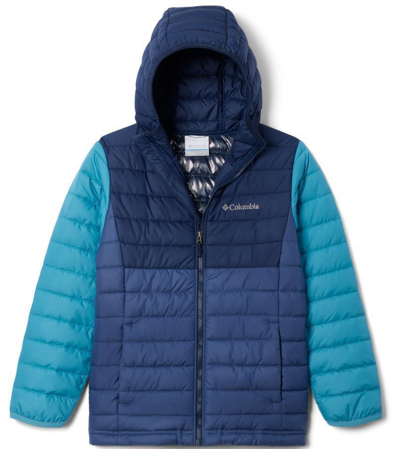 Powder Lite Hooded Jacket - Youth Boys - Dark Mountain / Collegiate Navy / Shasta 1