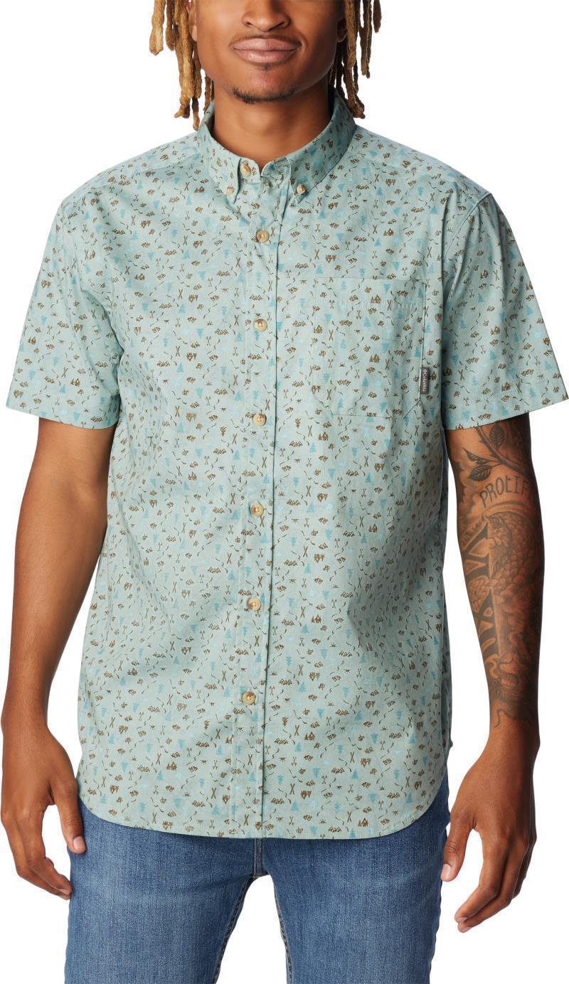 Rapid Rivers II SS Shirt - Mens - Stone Blue / Makin Tracks Print 1