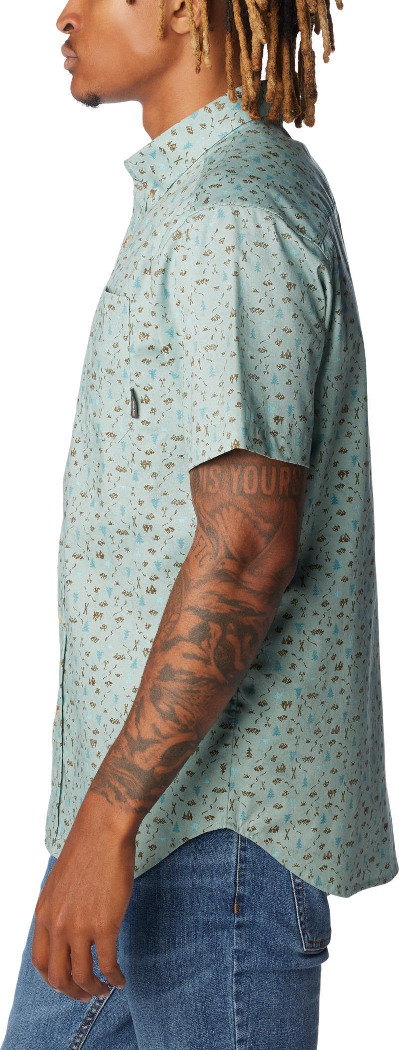 Rapid Rivers II SS Shirt - Mens - Stone Blue / Makin Tracks Print 4