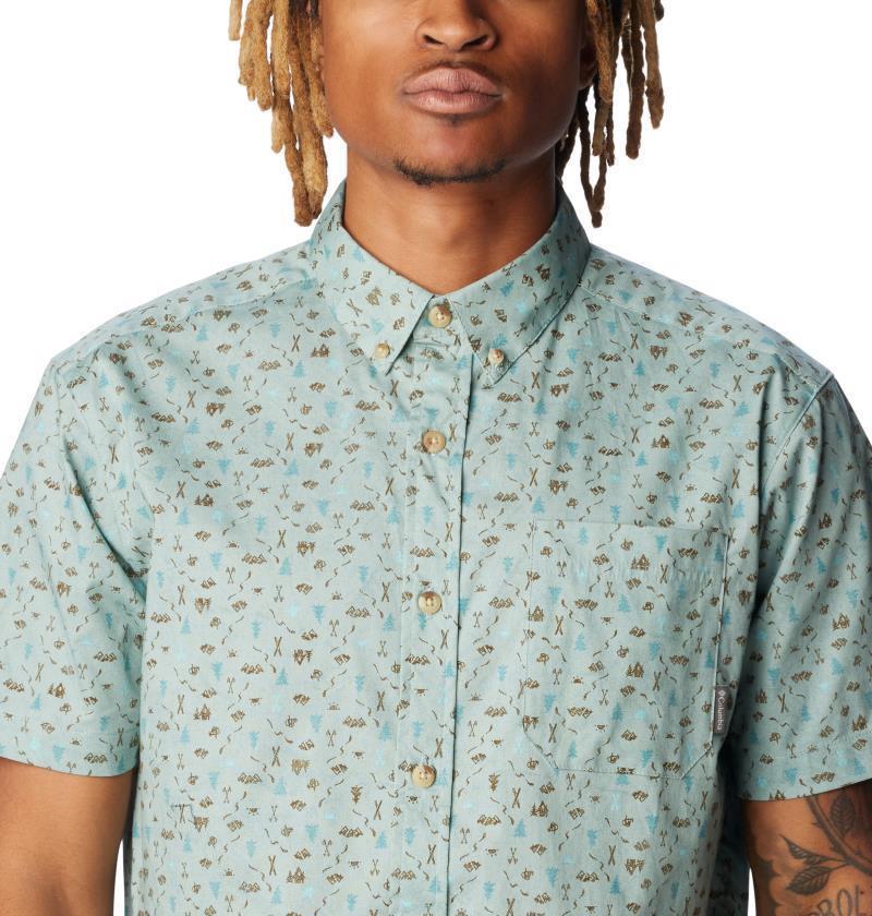 Rapid Rivers II SS Shirt - Mens - Stone Blue / Makin Tracks Print 5