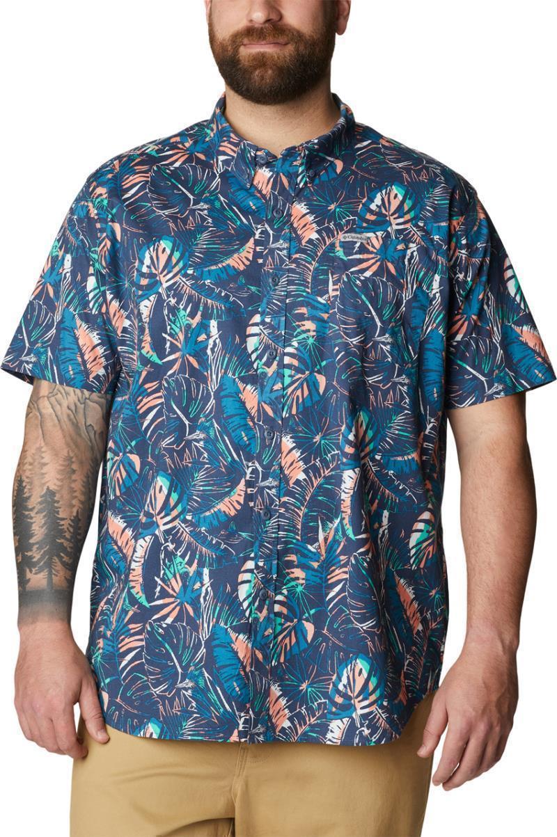 Rapid Rivers Printed SS Shirt - Big - Mens - Dark Mountain King Palms Multi 1