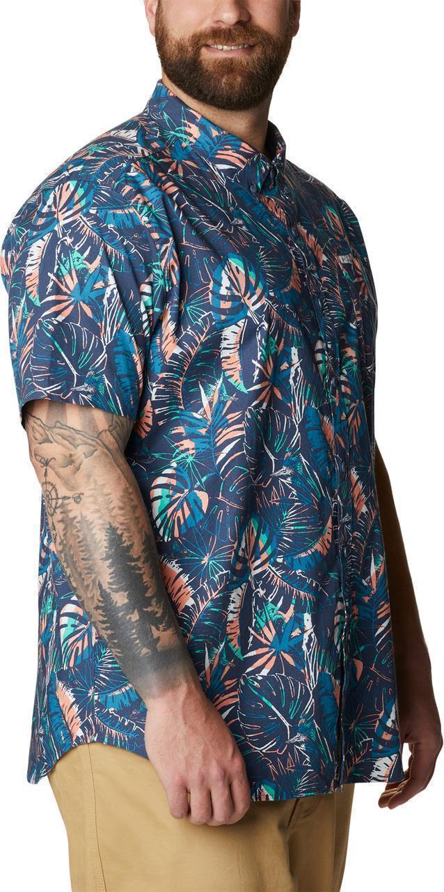 Rapid Rivers Printed SS Shirt - Big - Mens - Dark Mountain King Palms Multi 3
