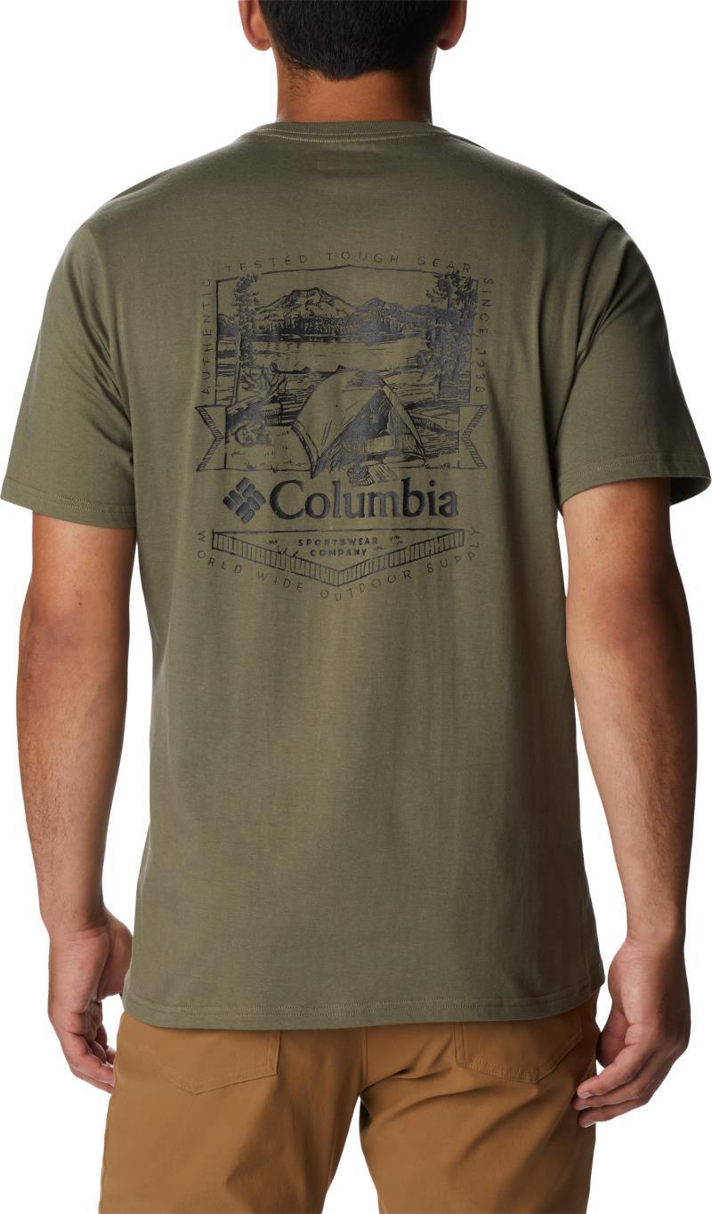 Rockaway River Back Graphic SS Tee - Tall - Mens - Stone Green / Lakeside Badge Graphic 2