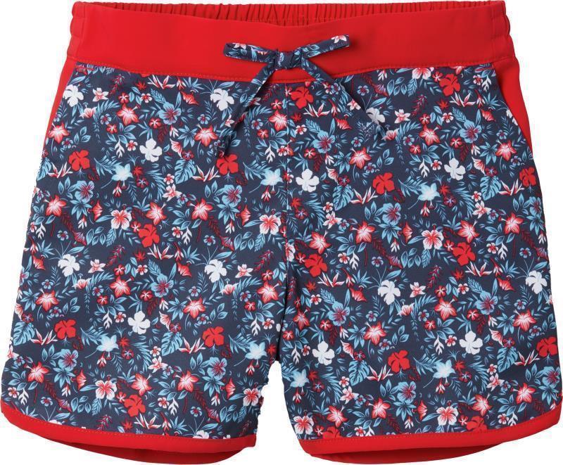 Sandy Shores Boardshorts - Youth - Nocturnal Mini Biscus / Red Lily 1