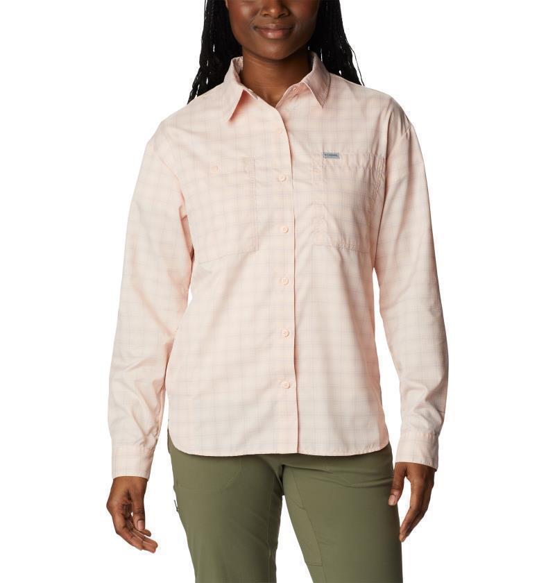 Silver Ridge Utility Patterned LS Shirt - Womens - Peach Blossom / Peak Plaid 1