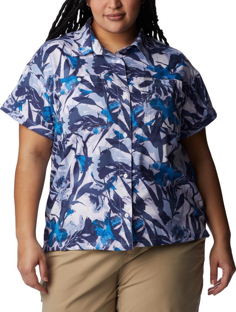 Silver Ridge Utility SS Shirt - Plus - Womens - White / Floriculture 1
