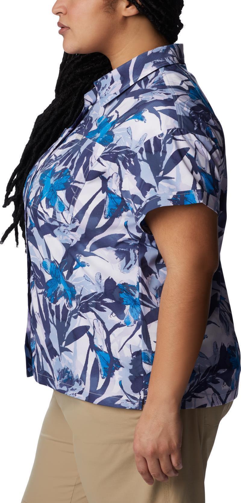 Silver Ridge Utility SS Shirt - Plus - Womens - White / Floriculture 2