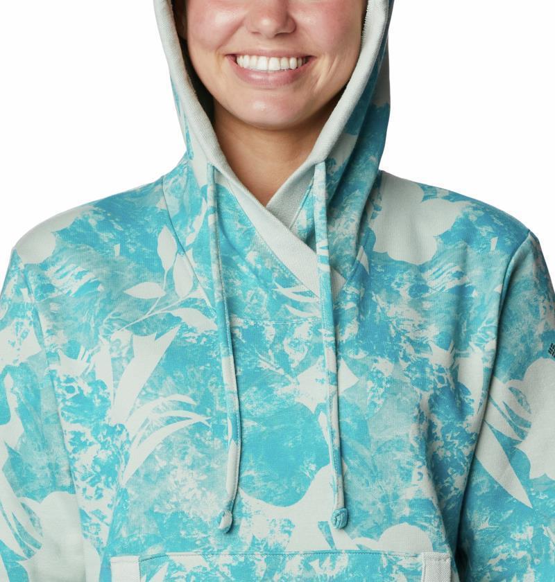 Slack Water French Terry Hoodie - Womens - Cool Green Skydye 4