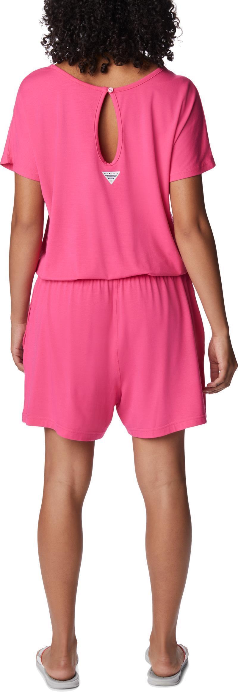Slack Water Knit Romper, 4" Inseam - Womens - Ultra Pink 3