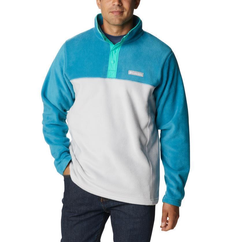 Steens Mountain Half Snap - Big - Mens - Nimbus Grey / Deep Marine / Electric Turquoise 1