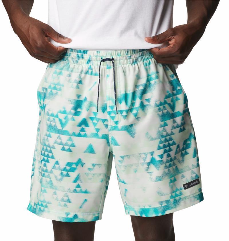 Summertide Stretch Printed Shorts, 6" Inseam - Mens - Bright Aqua Distant Peaks 4
