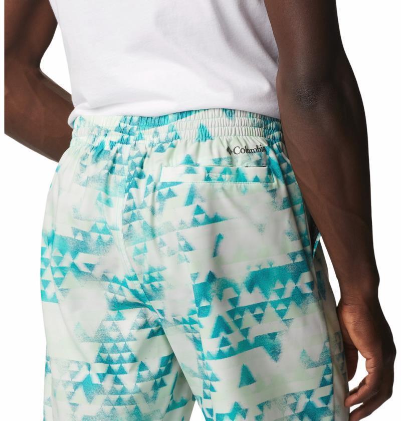 Summertide Stretch Printed Shorts, 6" Inseam - Mens - Bright Aqua Distant Peaks 5