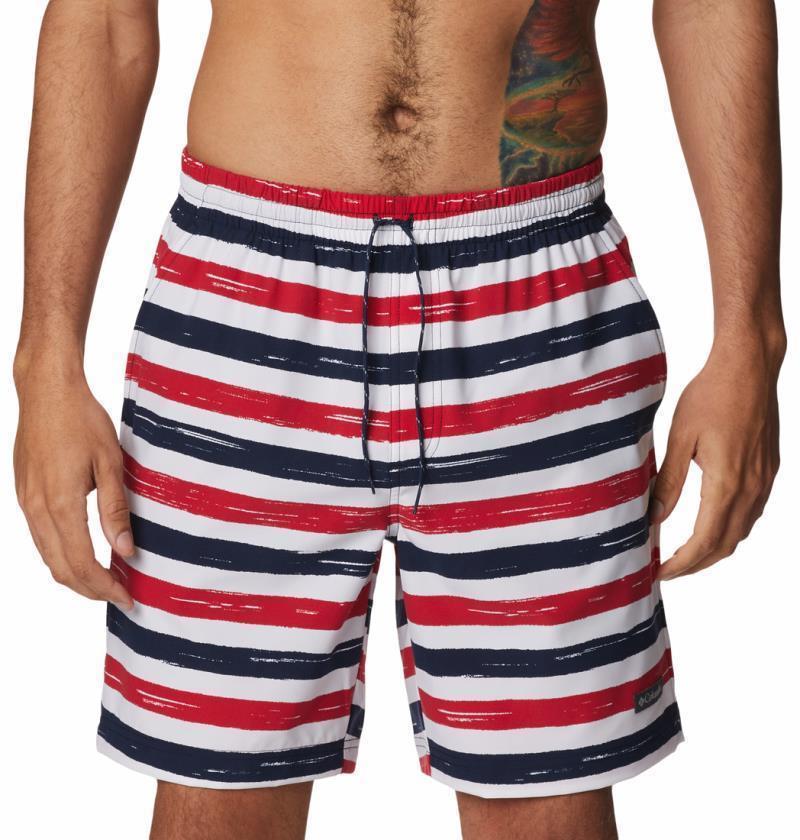Summertide Stretch Printed Shorts, 6" Inseam - Mens - Mountain Red Marker Stripe 4