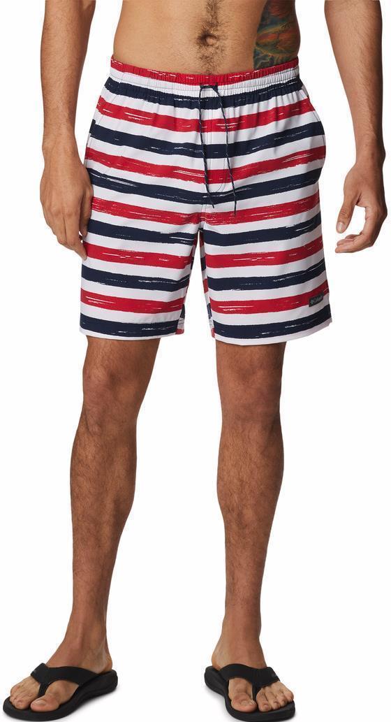 Summertide Stretch Printed Shorts, 6" Inseam - Mens - Mountain Red Marker Stripe 1