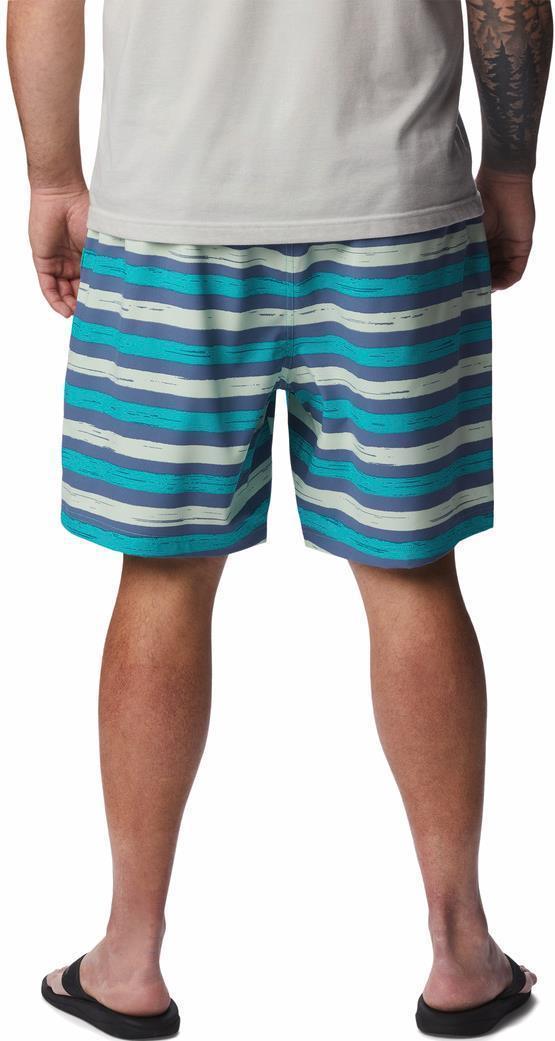 Summertide Stretch Printed Shorts, 8" Inseam - Big - Mens - Bright Aqua Marker Stripe 2