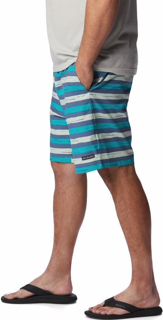 Summertide Stretch Printed Shorts, 8" Inseam - Big - Mens - Bright Aqua Marker Stripe 3