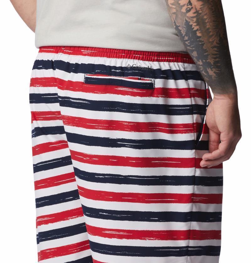 Summertide Stretch Printed Shorts, 8" Inseam - Big - Mens - Mountain Red Marker Stripe 5