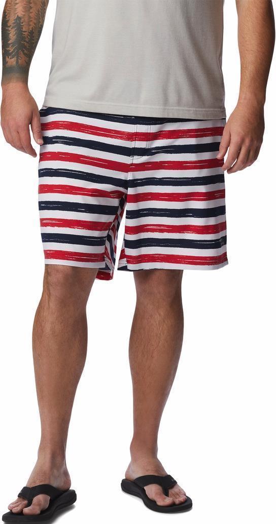 Summertide Stretch Printed Shorts, 8" Inseam - Big - Mens - Mountain Red Marker Stripe 1