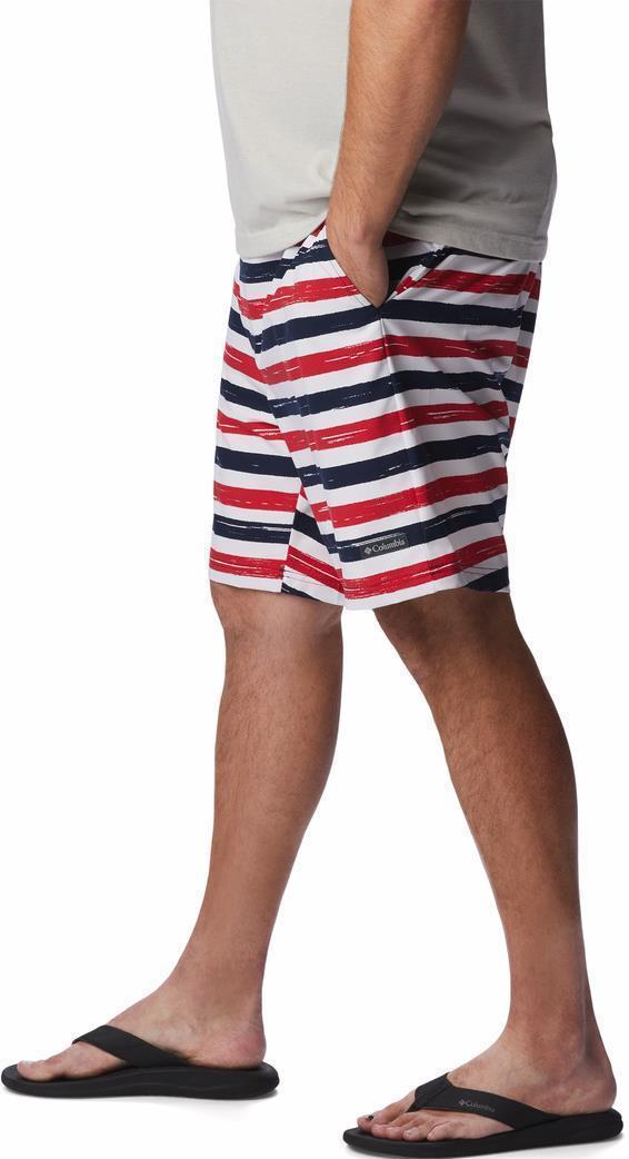 Summertide Stretch Printed Shorts, 8" Inseam - Big - Mens - Mountain Red Marker Stripe 3