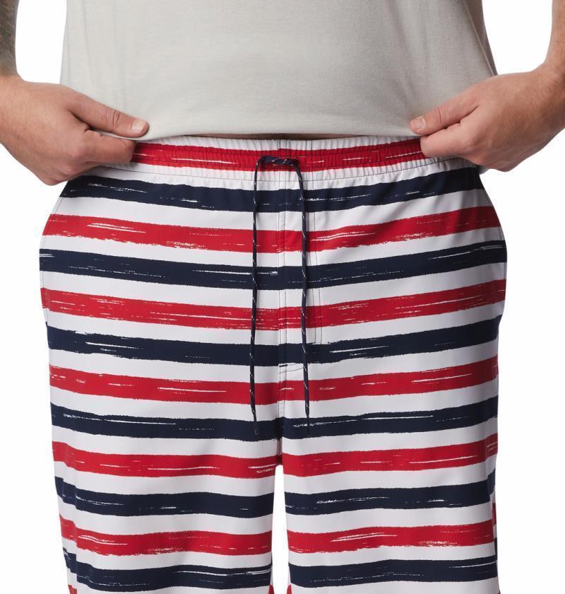 Summertide Stretch Printed Shorts, 8" Inseam - Big - Mens - Mountain Red Marker Stripe 4