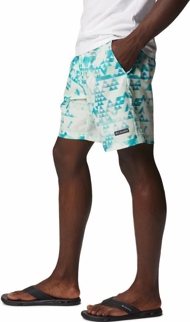 Summertide Stretch Printed Shorts, 8" Inseam - Mens - Bright Aqua Distant Peaks 3