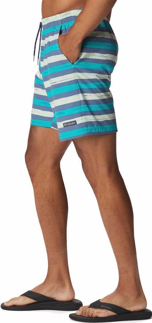 Summertide Stretch Printed Shorts, 8" Inseam - Mens - Bright Aqua Marker Stripe 3