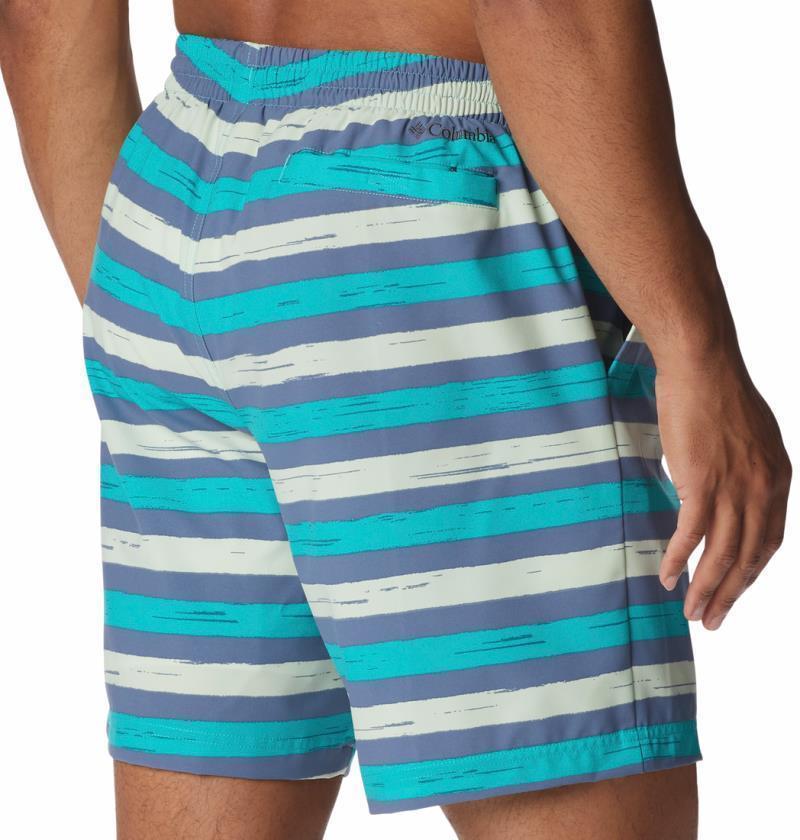 Summertide Stretch Printed Shorts, 8" Inseam - Mens - Bright Aqua Marker Stripe 5