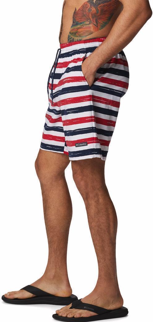 Summertide Stretch Printed Shorts, 8" Inseam - Mens - Mountain Red Marker Stripe 3