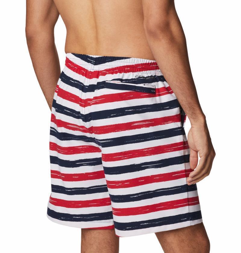 Summertide Stretch Printed Shorts, 8" Inseam - Mens - Mountain Red Marker Stripe 5