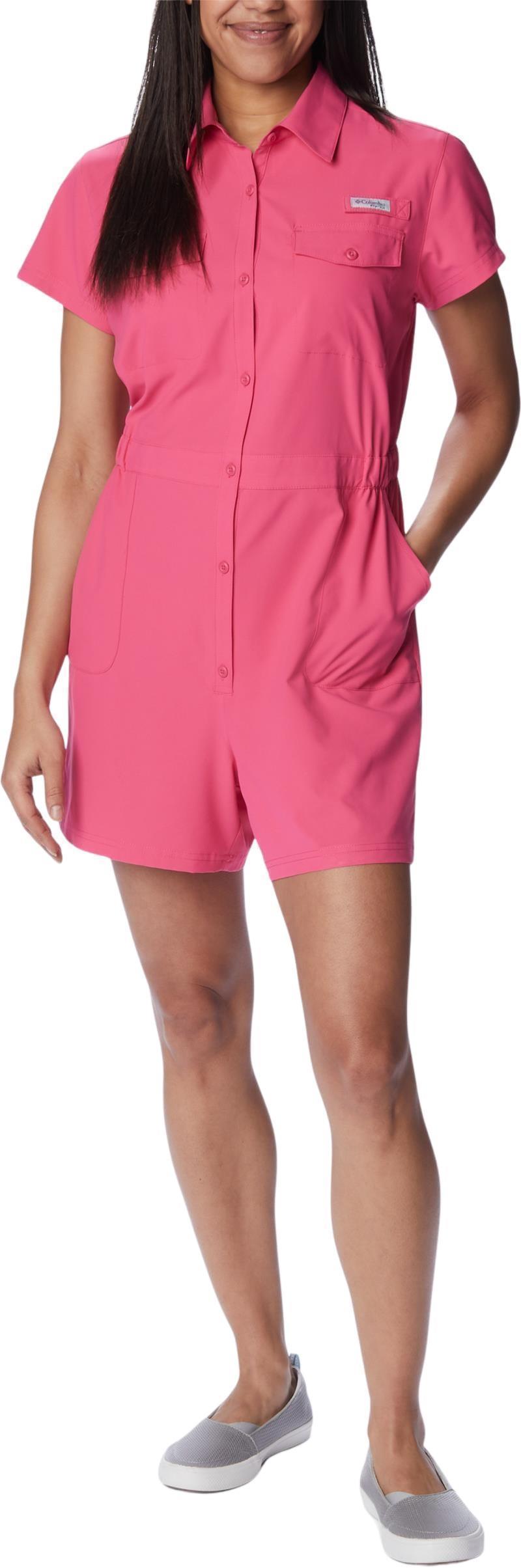 Sun Drifter Woven Romper, Reg - Womens - Ultra Pink 1