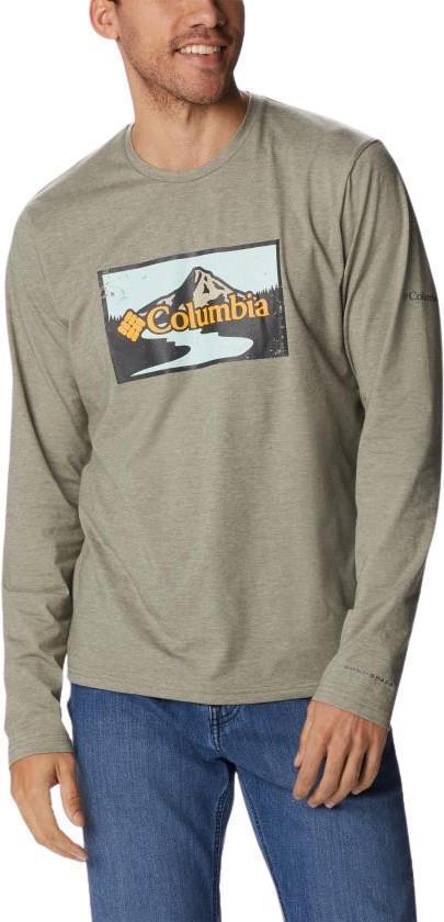 Sun Trek Graphic LS Shirt - Tall - Mens - Stone Green Heather / Peak2River Graphic 1