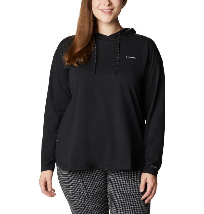 Sun Trek Hooded Pullover - Plus - Womens - Black 1