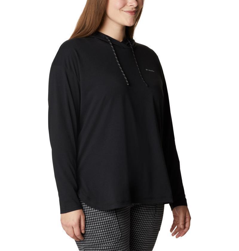 Sun Trek Hooded Pullover - Plus - Womens - Black 2