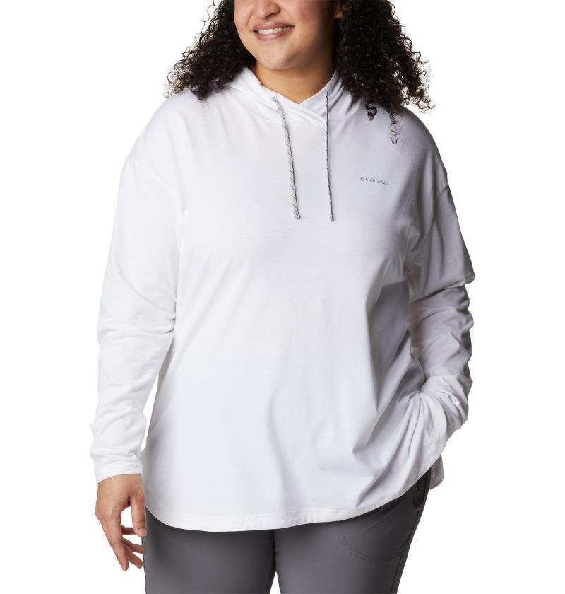 Sun Trek Hooded Pullover - Plus - Womens - White 2