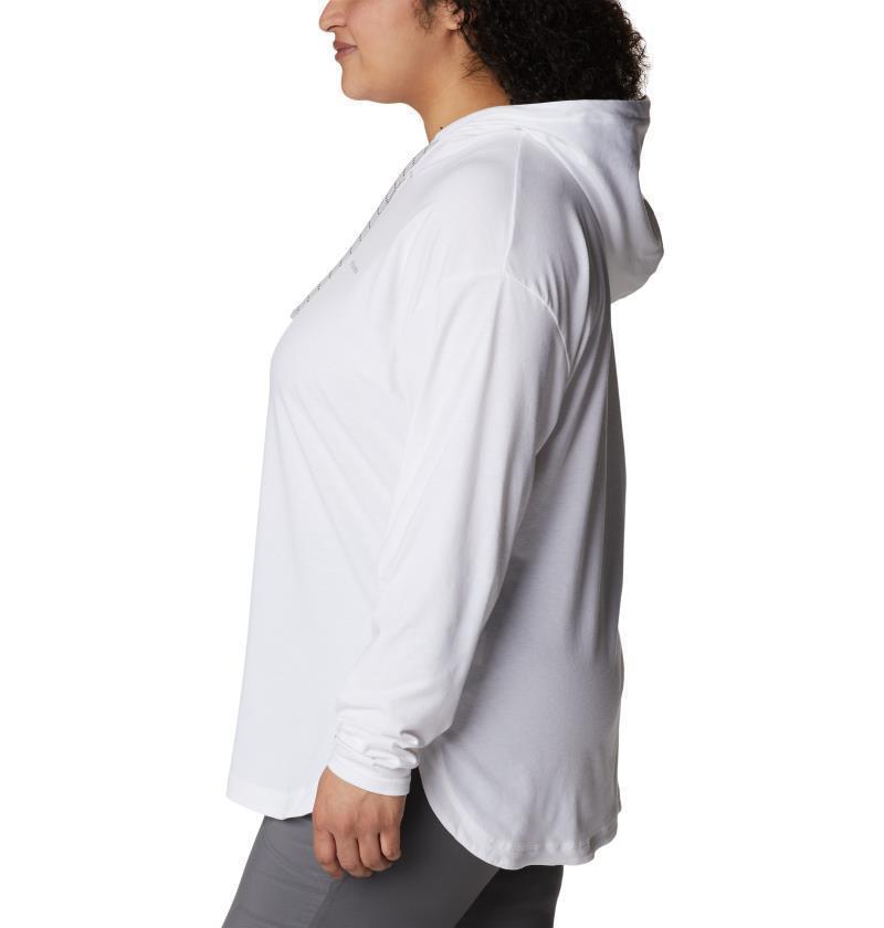 Sun Trek Hooded Pullover - Plus - Womens - White 3