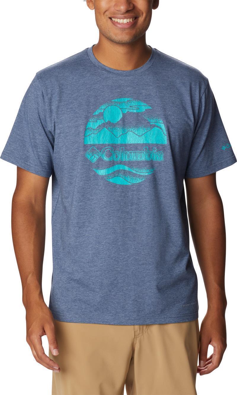 Sun Trek SS Graphic Tee - Big - Mens - Dark Mountain / Stippled Scene Graphic 1