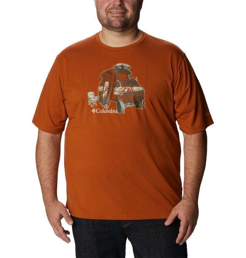 Sun Trek SS Graphic Tee - Big - Mens - Warm Copper Heather / H2O Fanatic 2 1
