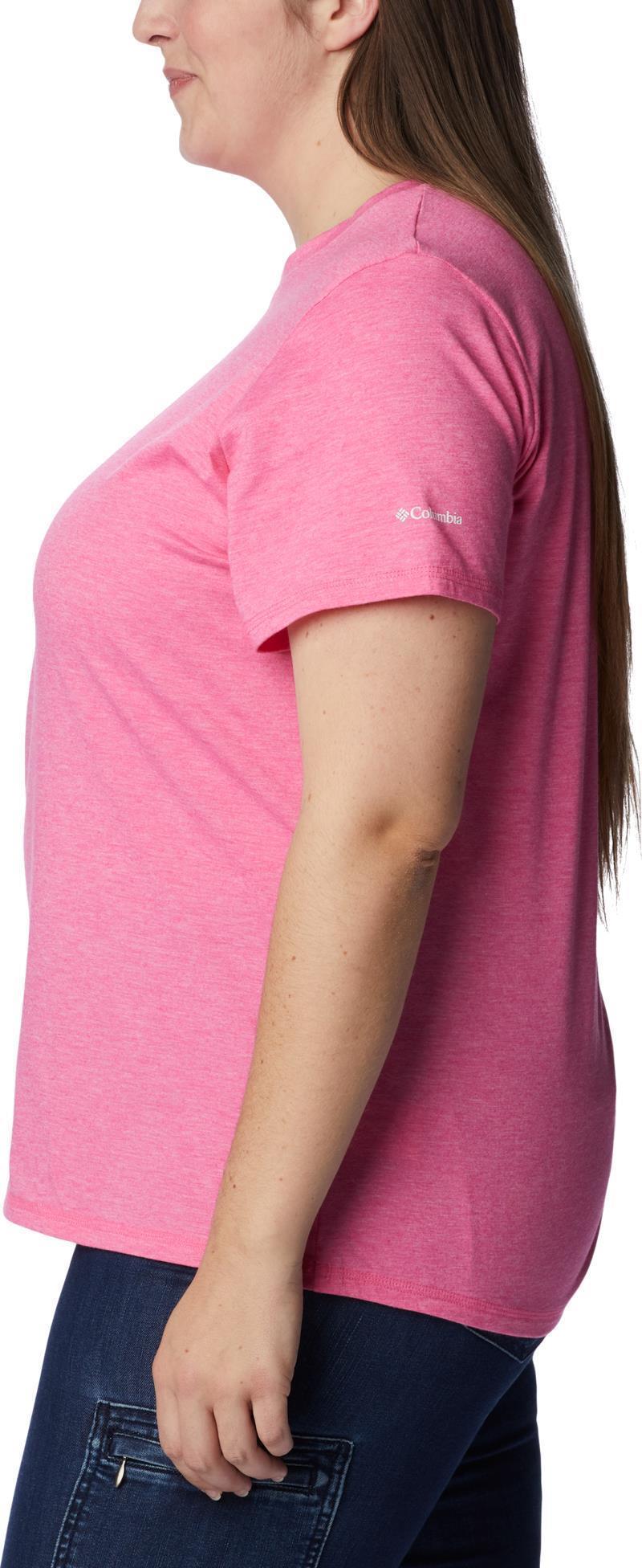 Sun Trek SS Graphic Tee - Plus - Womens - Wild Geranium Heather / Arboreal Swirl GRX 4