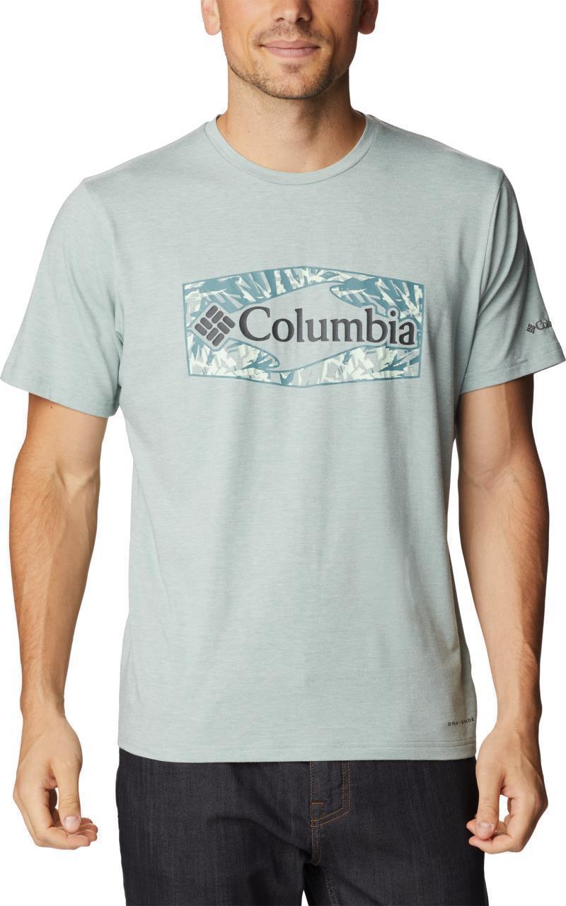 Sun Trek SS Graphic Tee - Tall - Mens - Niagara Heather / Palmed Hex Graphic 1