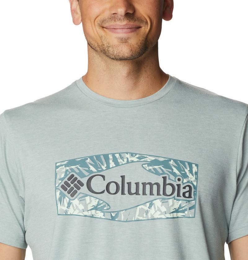 Sun Trek SS Graphic Tee - Tall - Mens - Niagara Heather / Palmed Hex Graphic 4