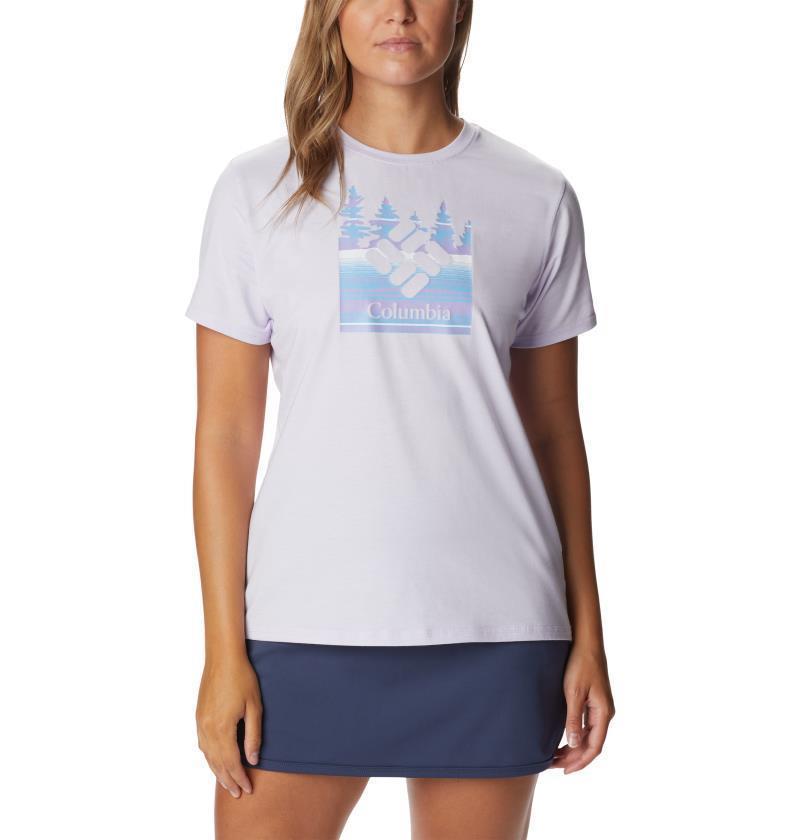 Sun Trek SS Graphic Tee - Womens - Purple Tint Heather / Arboreal Branded GRX 1