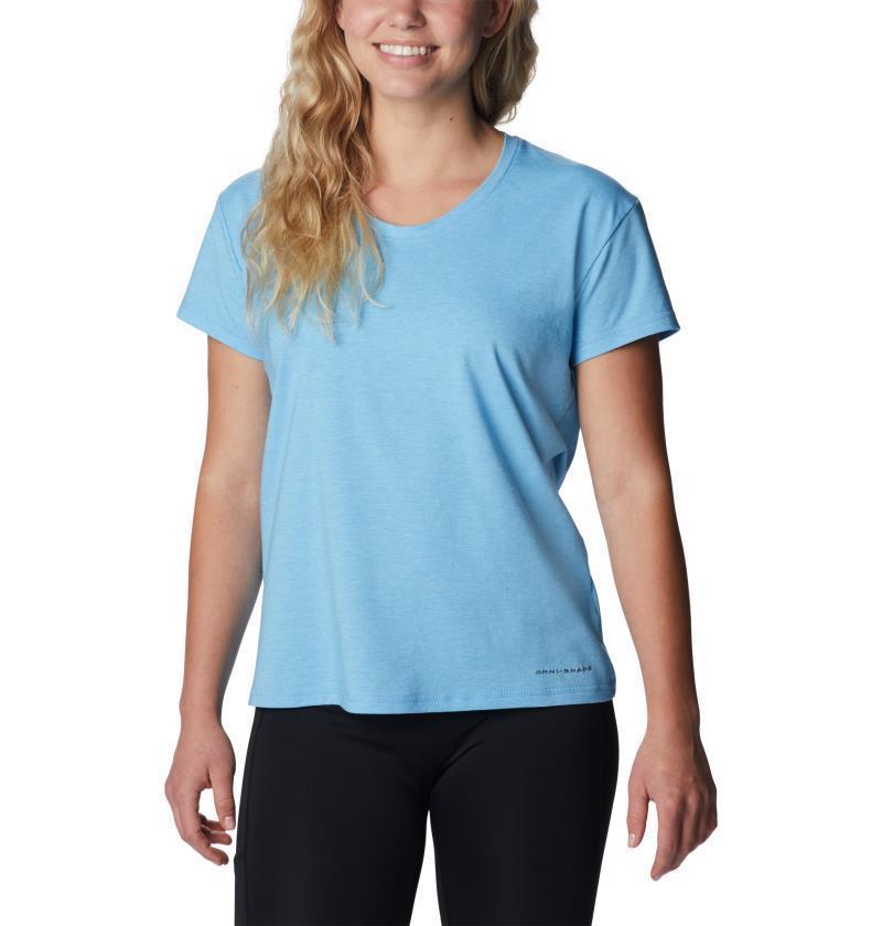 Sun Trek SS Tee - Womens - Vista Blue Heather 1