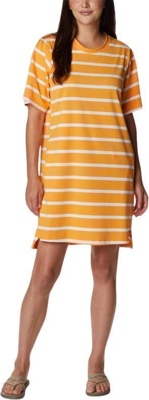 Sun Trek Tee Dress - mango sunrise stripe 1