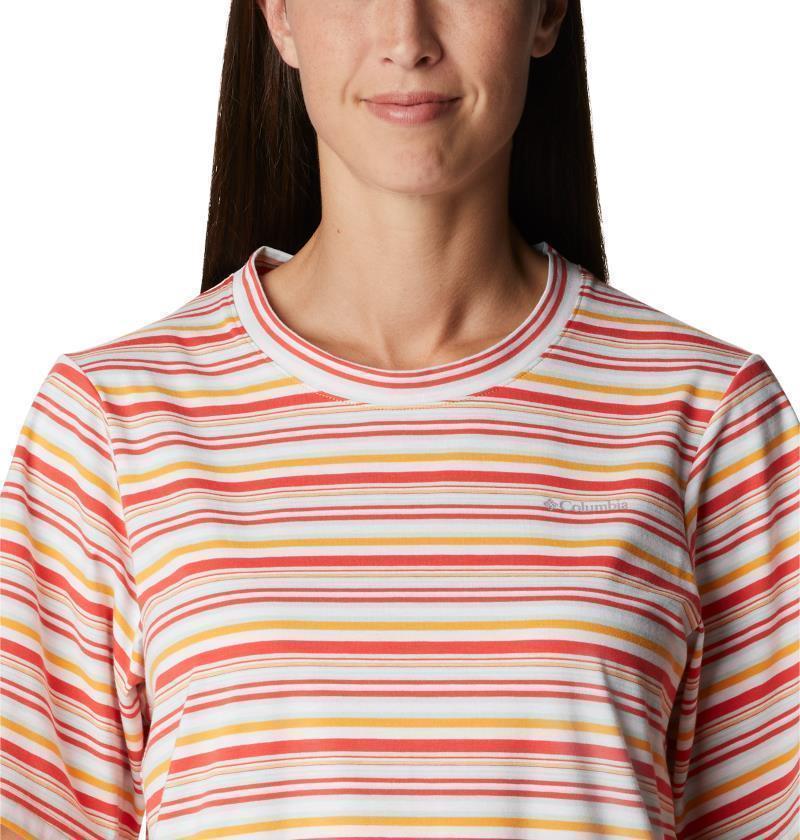 Sun Trek Tee Dress - red hibiscus climate change stripe 1